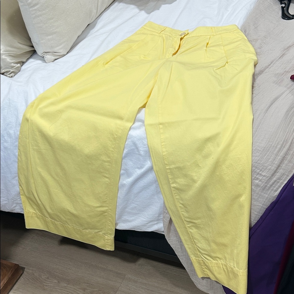 Bright Yellow Wide-Leg Pants